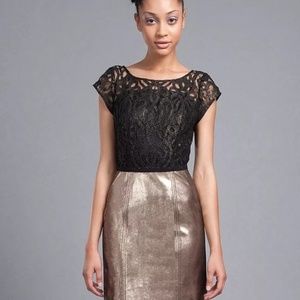 Frock! Tracy Reese leather & lace Morgan Dress Sz4